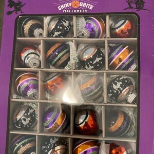 Christopher Radko Mini Halloween Ornaments Set 20 Flocked & Striped NIB